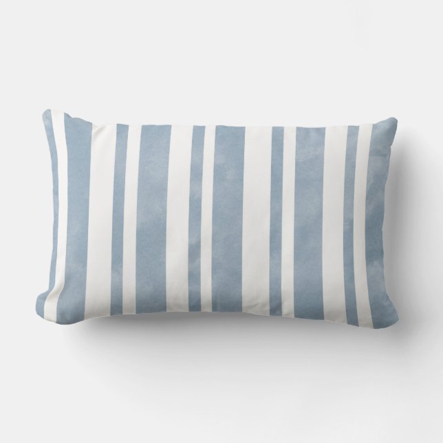 Slate Blue Watercolor Rand Lumbarkudde (Framsida)