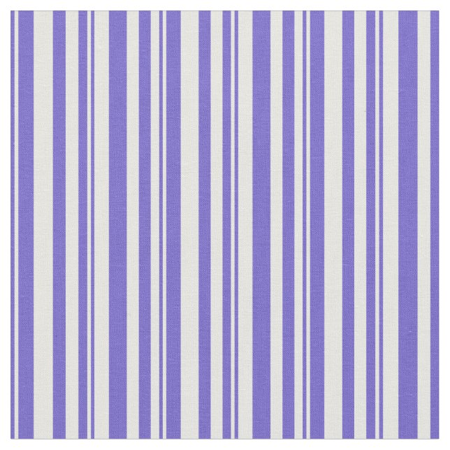 Slate Blue & White Färgad Lining Mönster Tyg (Närbild)