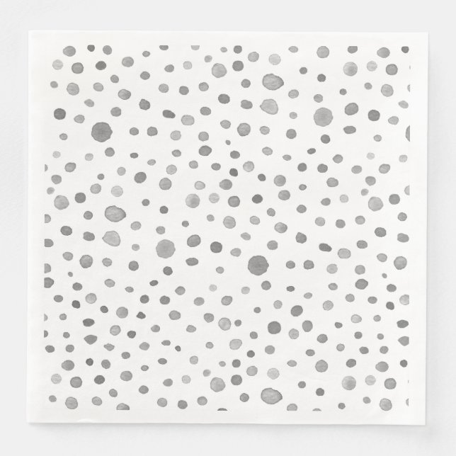 Slate Confetti Watercolor Dots, Pappersservett (Framsida)