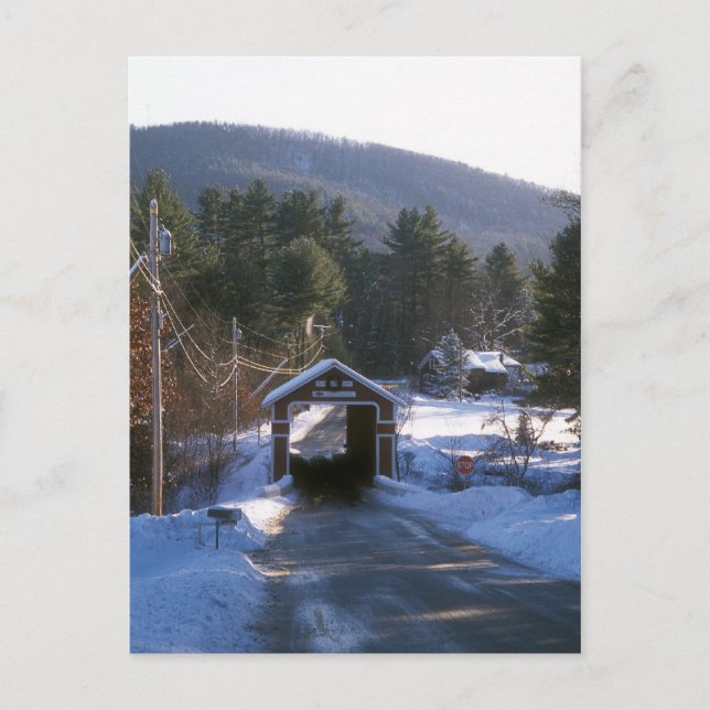 Slate Covered Bridge, Swanzey NH Vykort (Framsida)