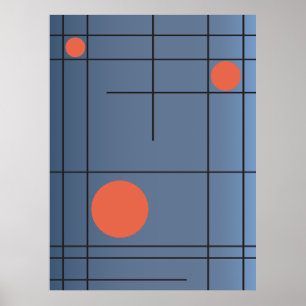 Slate Drift nr 1 — Modern geometrisk väggkonstaffi Poster