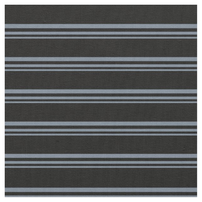 Slate Grått & Black Linjer/Rand Mönster Tyg (Närbild)
