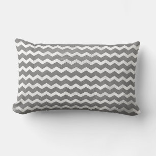 Slate Grått Chevron Mönster Lumbarkudde