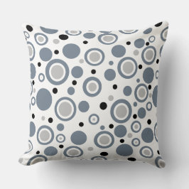 Slate Grått Geometric Circles Kudde