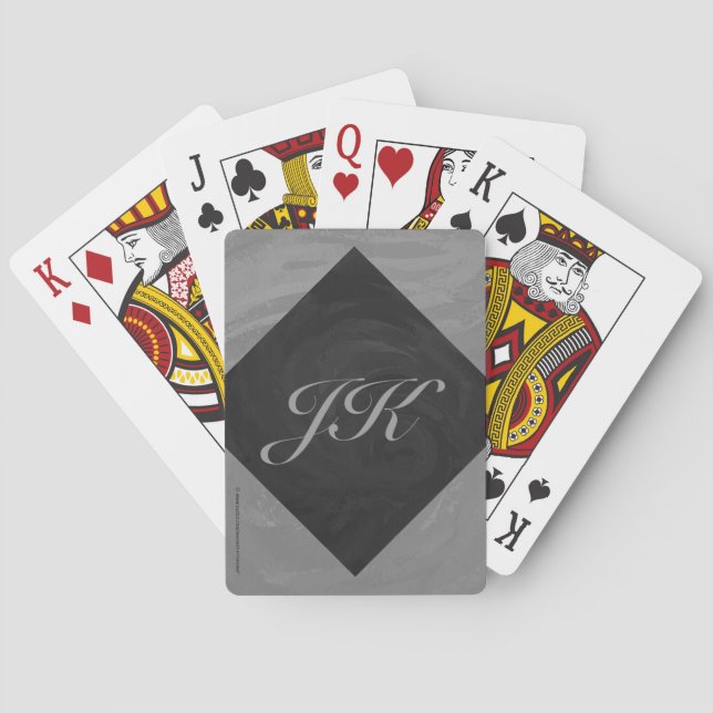 Slate Grått Monogram Casinokort (Baksidan)