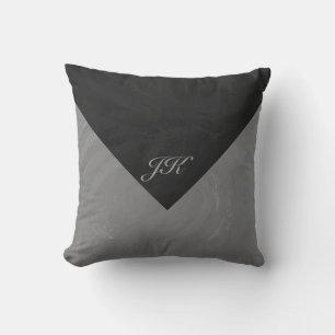 Slate Grått Monogram Kudde