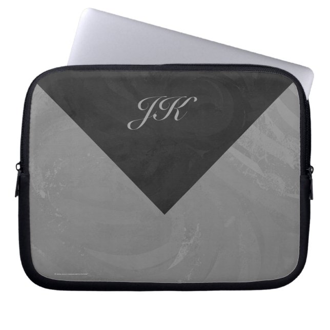 Slate Grått Monogram Laptop Sleeve (Framsidan)