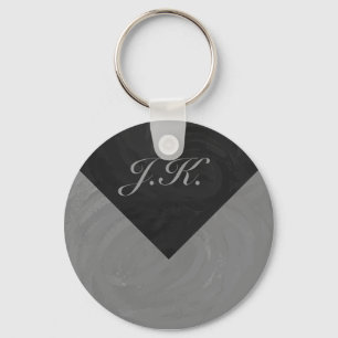 Slate Grått Monogram Nyckelring