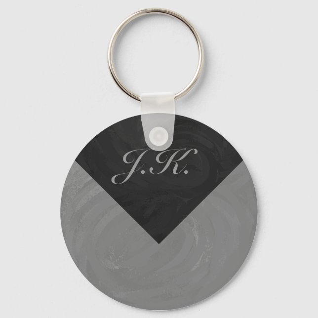 Slate Grått Monogram Nyckelring (Framsida)