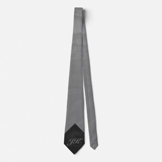 Slate Grått Monogram Slips (Framsida)