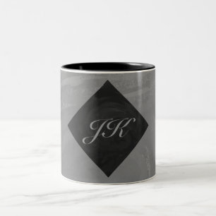 Slate Grått Monogram Två-Tonad Mugg