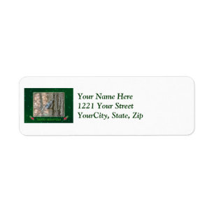 Slate Grått Nuthatch jul Address Label Returadress Etikett