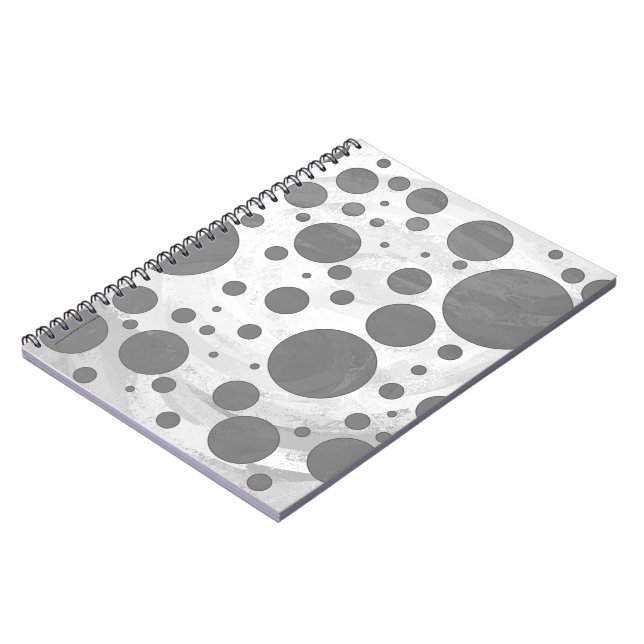 Slate Grått Polka Dot Mönster Anteckningsbok (Vänstra Sidan)