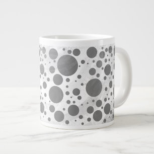 Slate Grått Polka Dot Mönster Jumbo Mugg