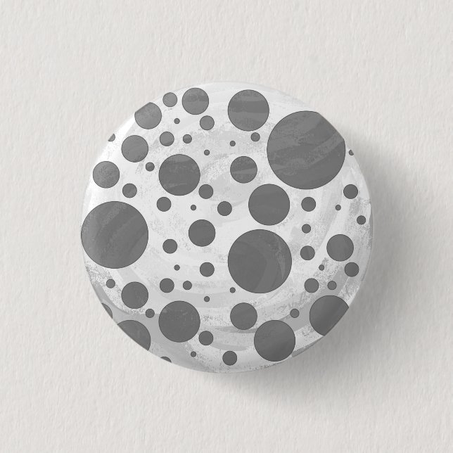 Slate Grått Polka Dot Mönster Knapp (Framsida)