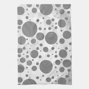 Slate Grått Polka Dot Mönster Kökshandduk