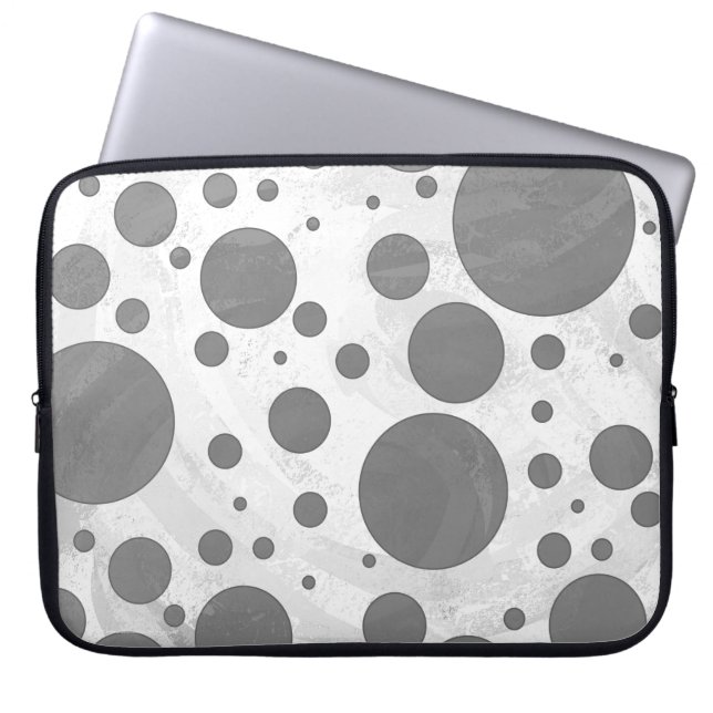Slate Grått Polka Dot Mönster Laptop Fodral (Framsidan)