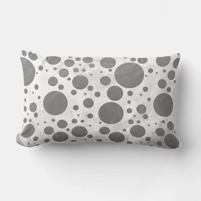 Slate Grått Polka Dot Mönster Lumbarkudde (Framsida)