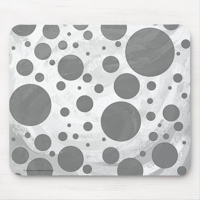 Slate Grått Polka Dot Mönster Musmatta (Framsidan)