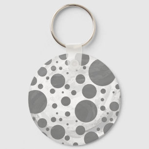 Slate Grått Polka Dot Mönster Nyckelring