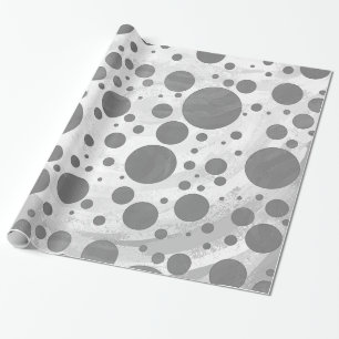 Slate Grått Polka Dot Mönster Presentpapper