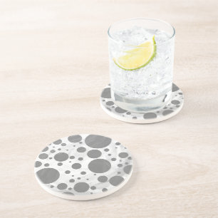Slate Grått Polka Dot Mönster Underlägg Sandsten