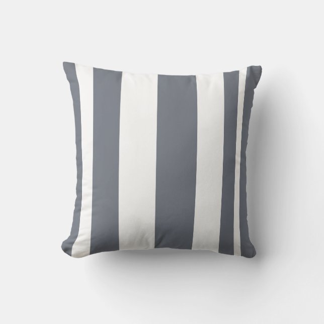 Slate Grått Stripe dekorativ kudde (Framsida)