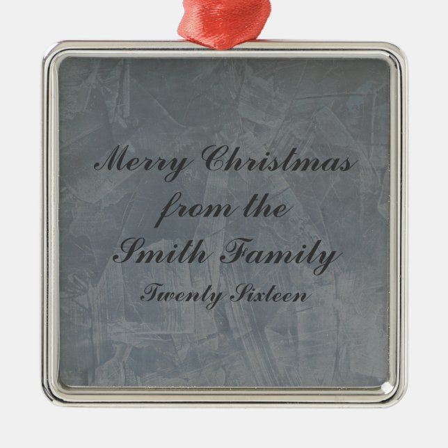 Slate Grått Venetian Plaster jul Julgransprydnad Metall (Framsidan)