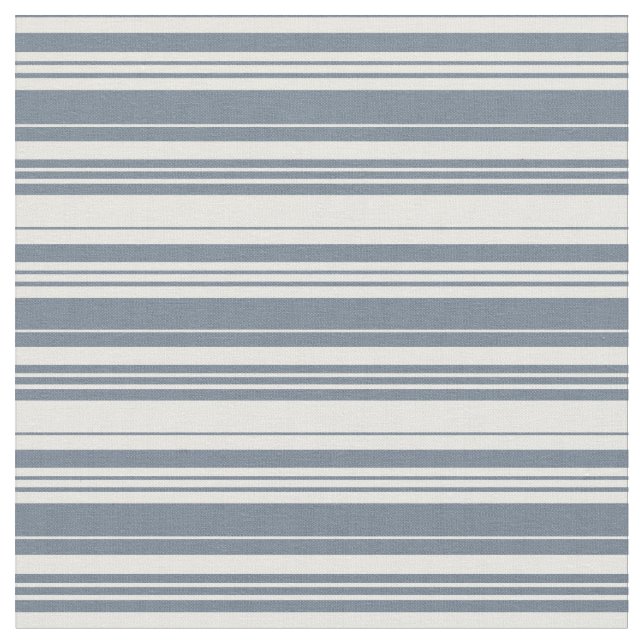 Slate Grått & White Linjer Tyg (Närbild)