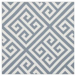 Slate Grått White Med Grekiska Nyckel Diag T Mönst Tyg