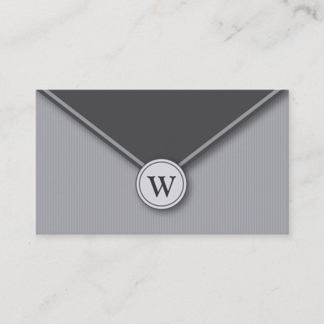 Slate Monogram Eleganta Kuvert Affärskort Visitkort (Framsida)