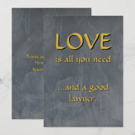 Slate Textured Marble Love Is Lawyer Card – Lyx Tack Kort
