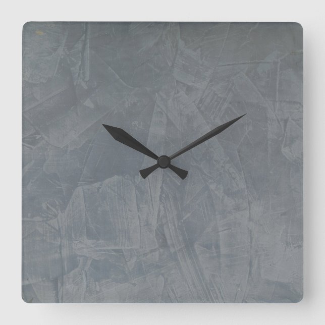 Slate Venetian Plaster Faux Avslutar Fyrkantig Klocka (Framsida)