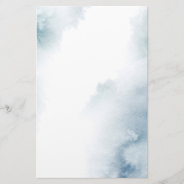 Slate Watercolor Abstrakt Ram Brevpapper (Framsida)