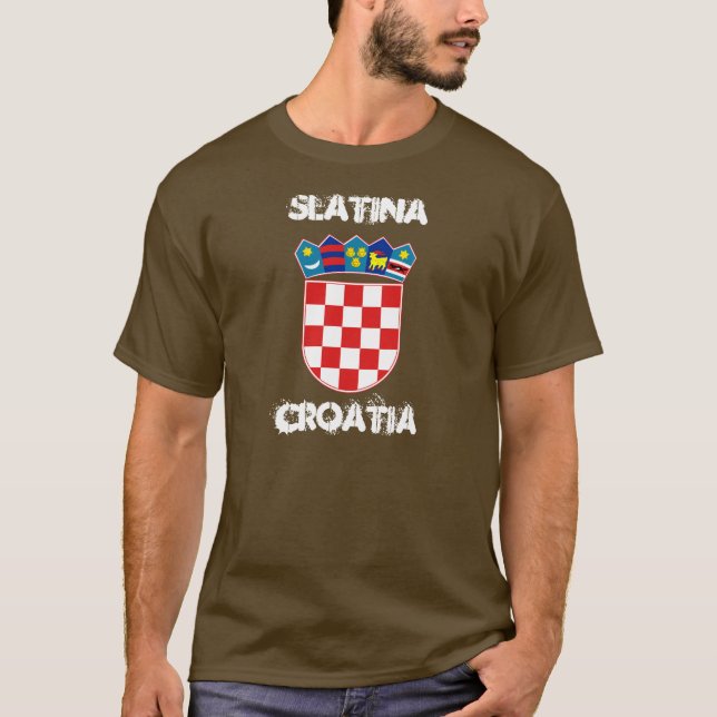 Slatina, Kroatien med jackande av arm T-shirt (Framsida)