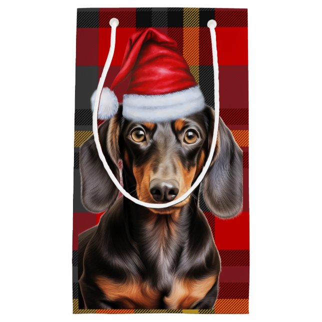 Slätpälsad Dachshund Röd Julrutig (Framsidan)