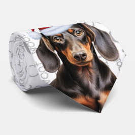 Slätpälsad Dachshund Voff Jul Hundälskare Slips