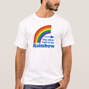 Slätt för höger för gay humorregnbåge halv tee