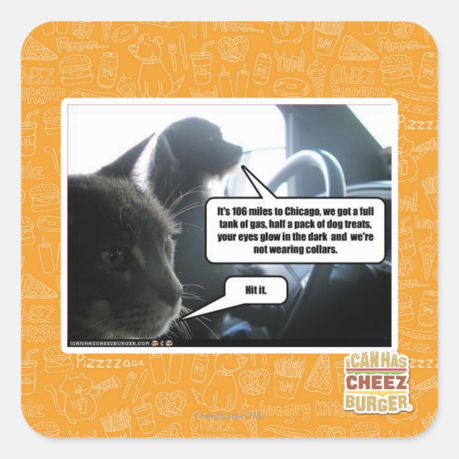 Slått. Fyrkantigt Klistermärke (Framsida)