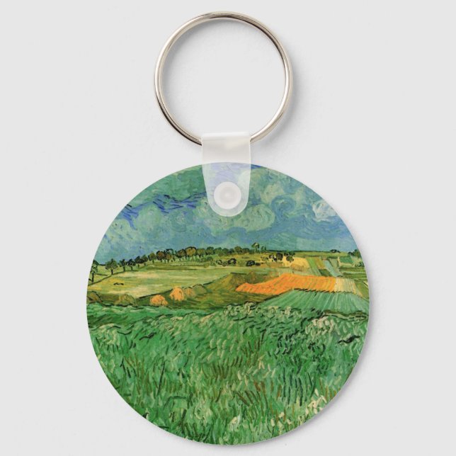 Slätt nära Auvers av Vincent van Gogh Nyckelring (Framsida)