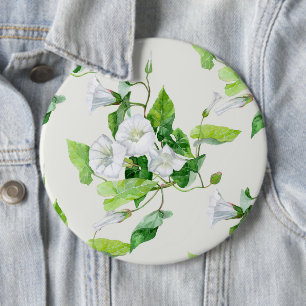 Slåttergolv med vit blomma knapp