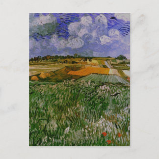 Slättlandskapet nära Auvers, Van Gogh Fine Art Vykort