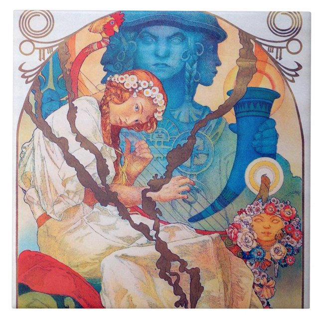 Slav Epic, Alphonse Mucha Kakelplatta (Framsidan)