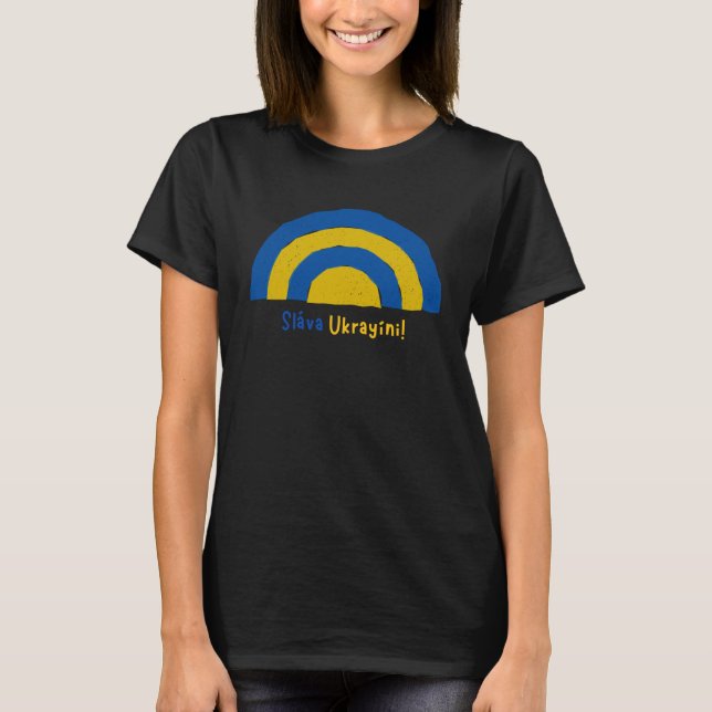 Slava Ukraina Shirt Sláva Ukrainyíni Gifts T (Framsida)