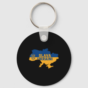 Slava Ukraini Ära Ukraina T-Shirt Stöd Ukrai Nyckelring
