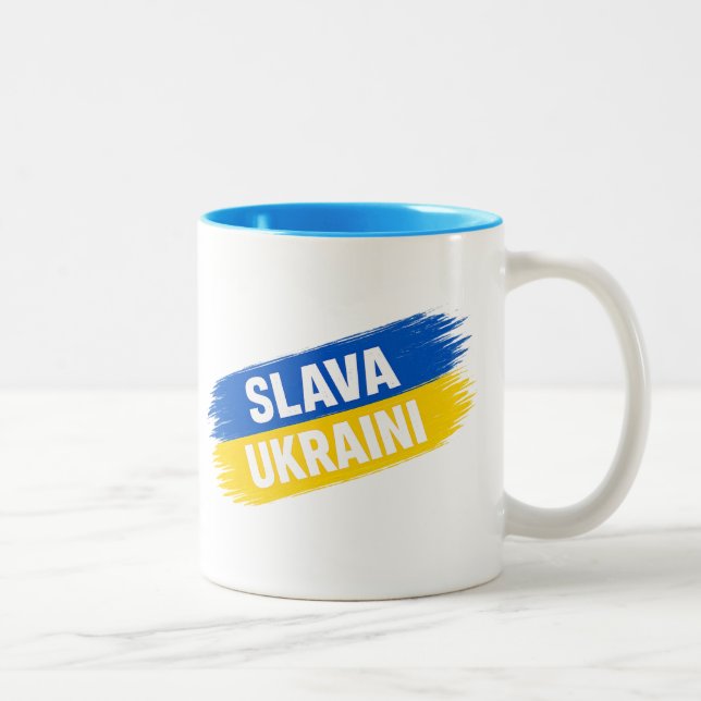 Slava Ukraini, Ära Ukraina  Two-Tone Coffee M Två-Tonad Mugg (Höger)