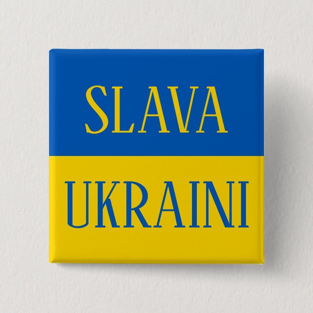 Slava Ukraini Glory to Ukraine flag pin Knapp (Framsida)
