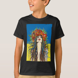 Slava Ukraini Ukraina Blommor Ukrainsk Patriotisk T Shirt