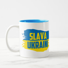 Slava Ukrainini, Glory to Ukraina Two-Tone Coffee  Två-Tonad Mugg