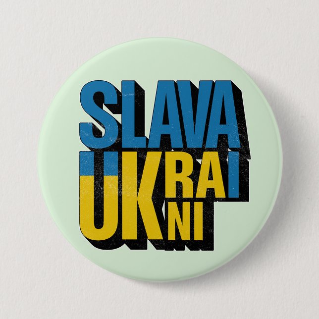 Slava Ukrainini Graphic, Ukrainas Pride Design Knapp (Framsida)